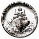 (2022) 2.5 oz Silver U.S. Coast Guard Medal (w/Box & COA)