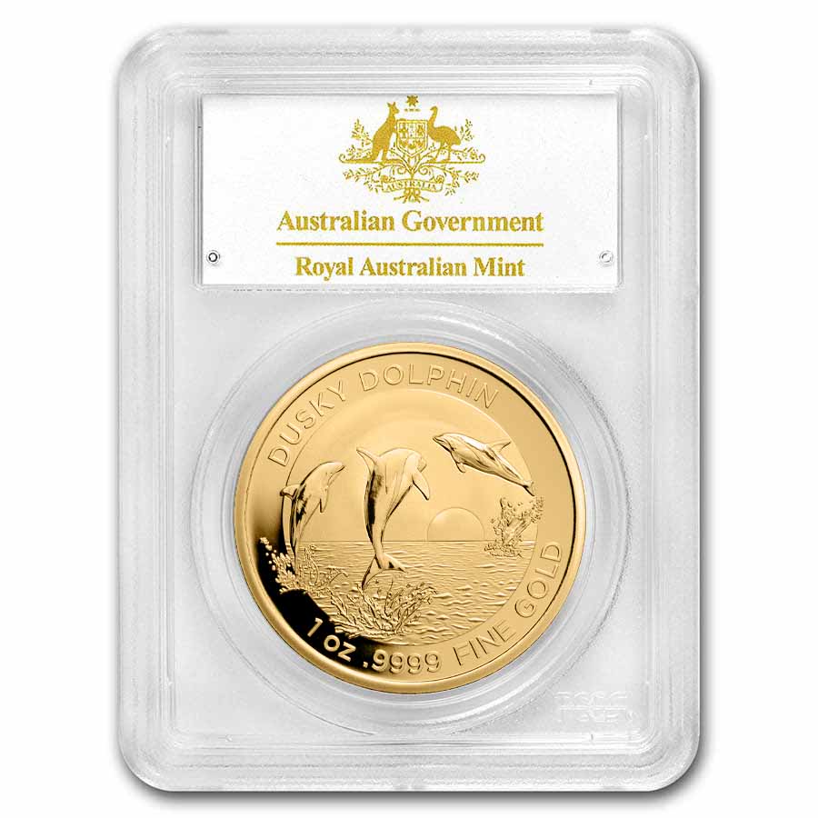 Buy 2022 AUS 1 oz Gold Dusky Dolphin MS-70 PCGS (FirstStrike®) | APMEX