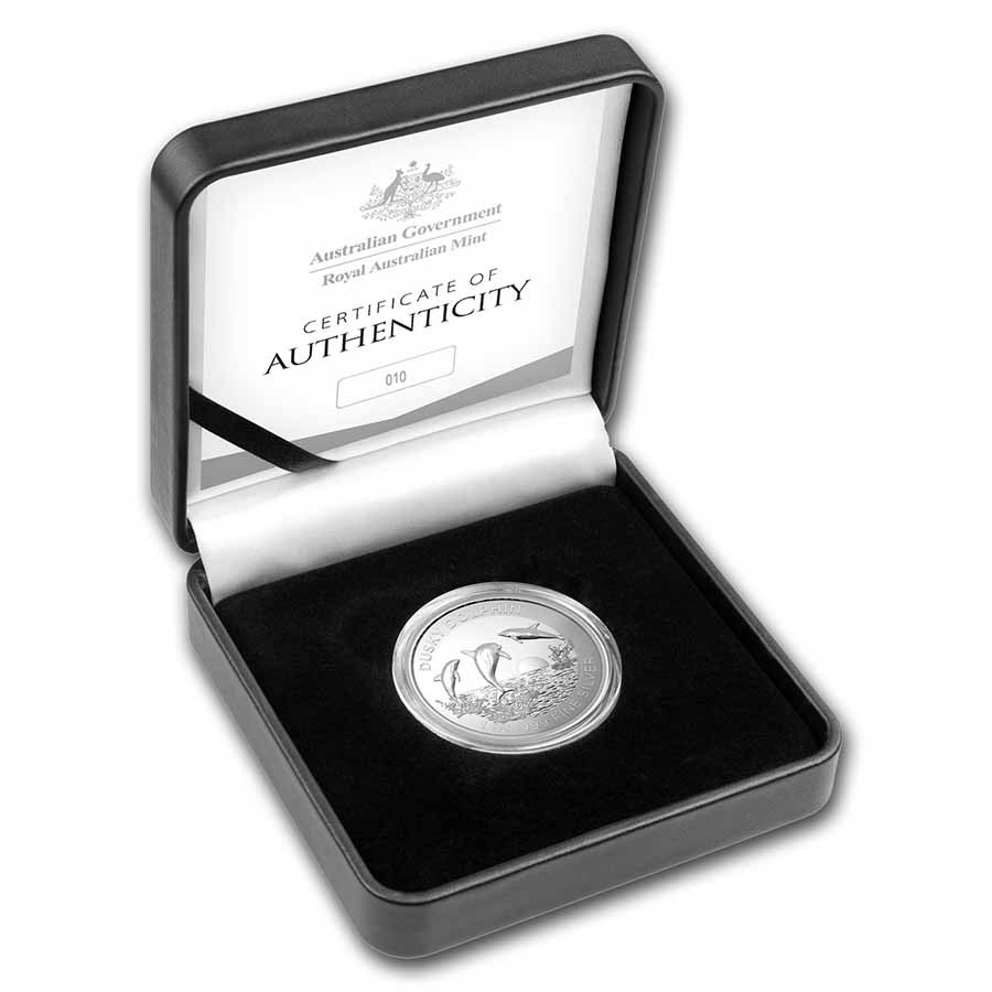 2022 AUS 1 oz Silver Dolphin High Relief Proof (COA #10, w/Box)