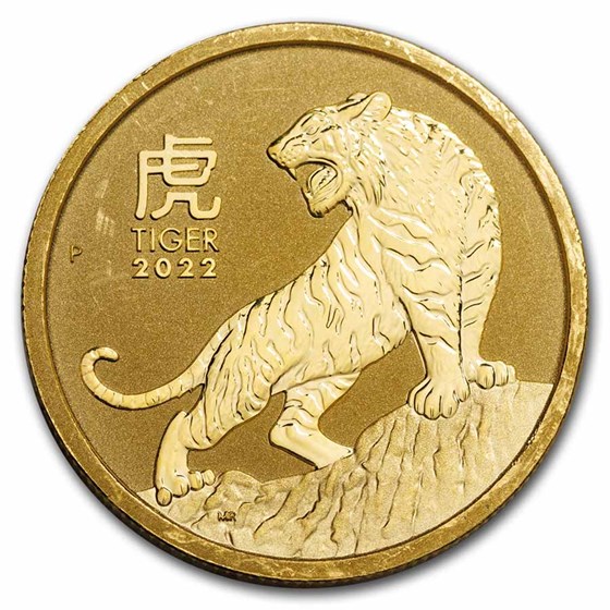 Buy 2022 Australia 1/2 oz Gold Lunar Tiger BU (No Capsule/Abrasions ...