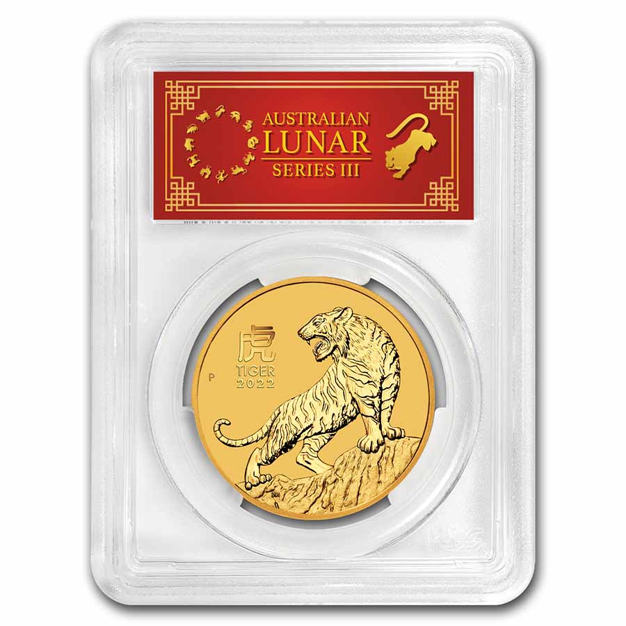 Buy 2022-P AUS 1 oz Au Lunar Tiger MS-70 FDI Rd Lbl | APMEX