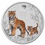 2022 Australia 5 oz Silver Lunar Tiger BU (Colorized, SIII)