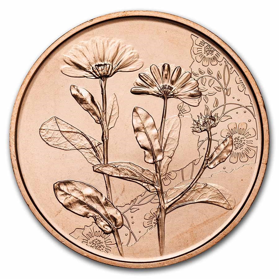 2022 Austria Copper €10 Language of Flowers (Marigold)