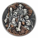 2022 Cameroon 2 oz Silver Antique Seven Lucky Gods