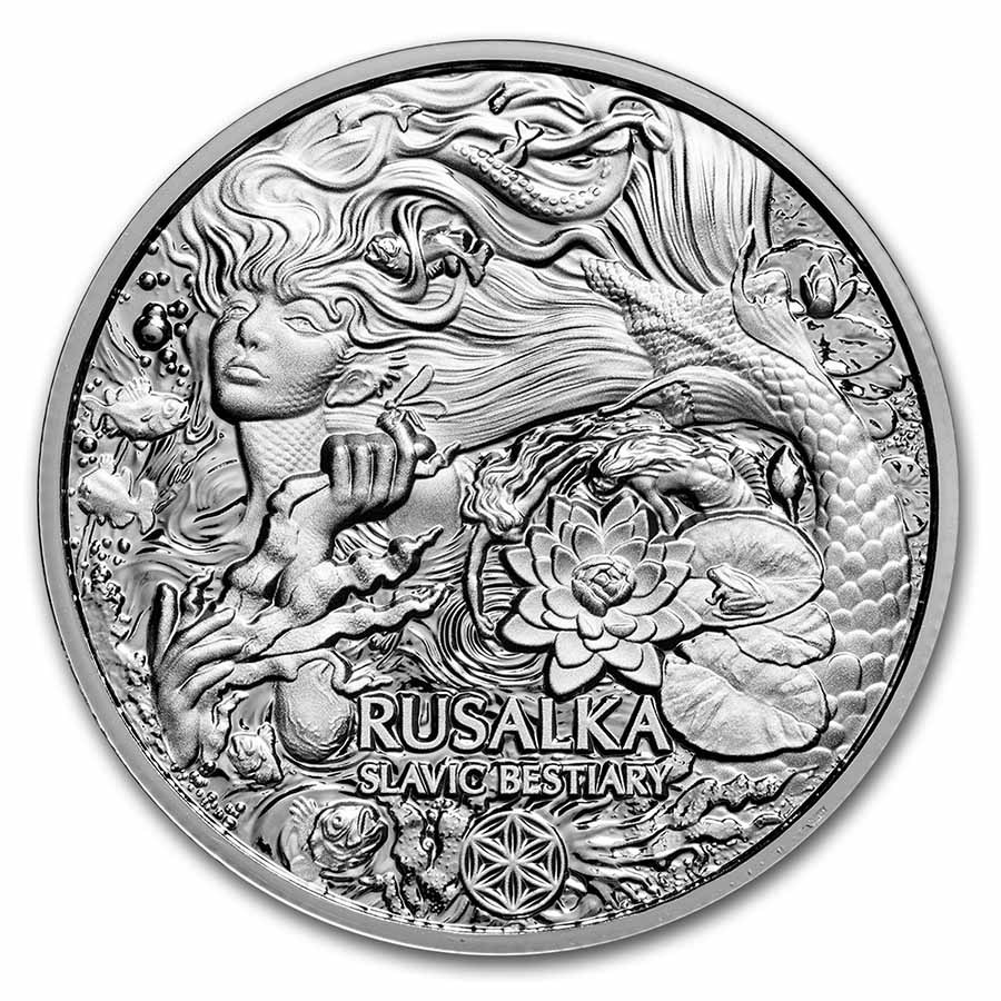 2022 Cameroon 2 oz Silver Slavic Bestiary Rusalka BU