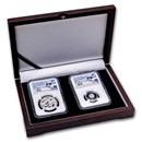 2022 China Platinum Panda MS-70 NGC 2-Coin Set (FDI, 40th Anniv.)