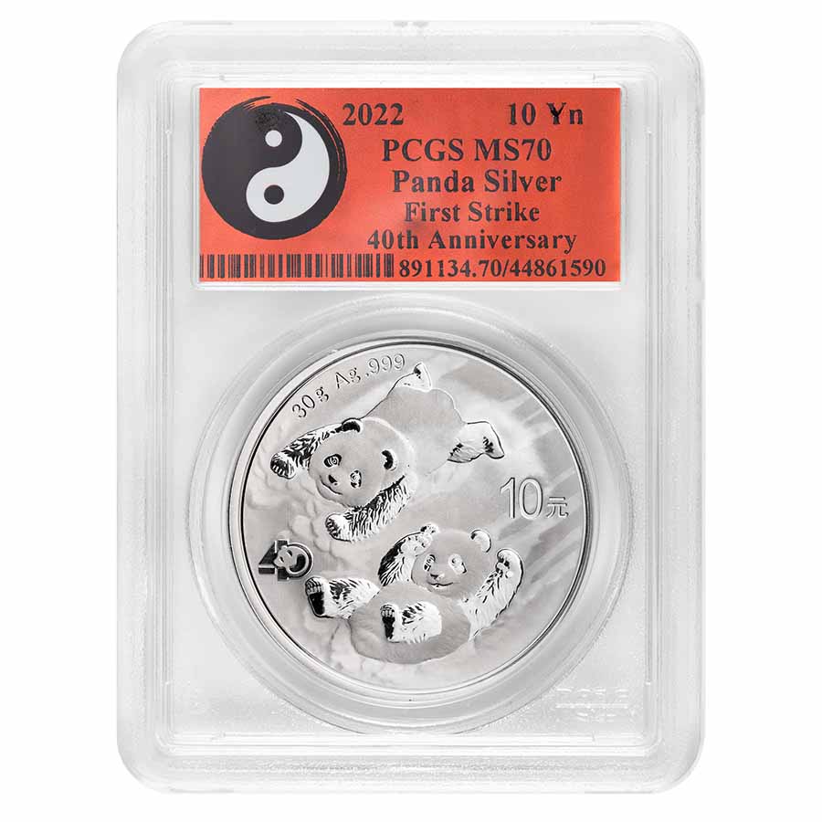 Buy 2022 China Silver Panda MS-70 PCGS (FS, 40th Anniv. Yin-Yang