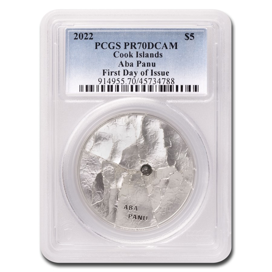 2022 Cook Islands 1 oz Silver Aba Panu Meteorite PR-70 PCGS (FDI)