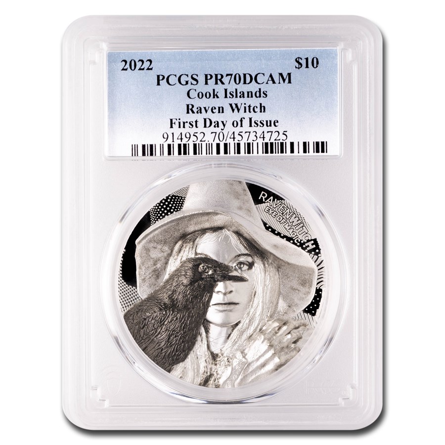 2022 Cook Islands 2 oz Silver Raven Witch PR-70 PCGS (FDI)