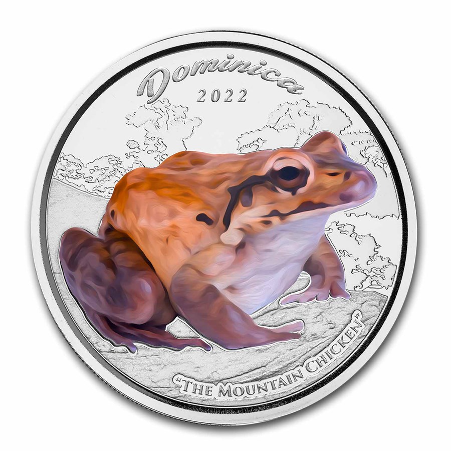 2022 Dominica 1 oz Silver Mountain Chicken (Colorized)