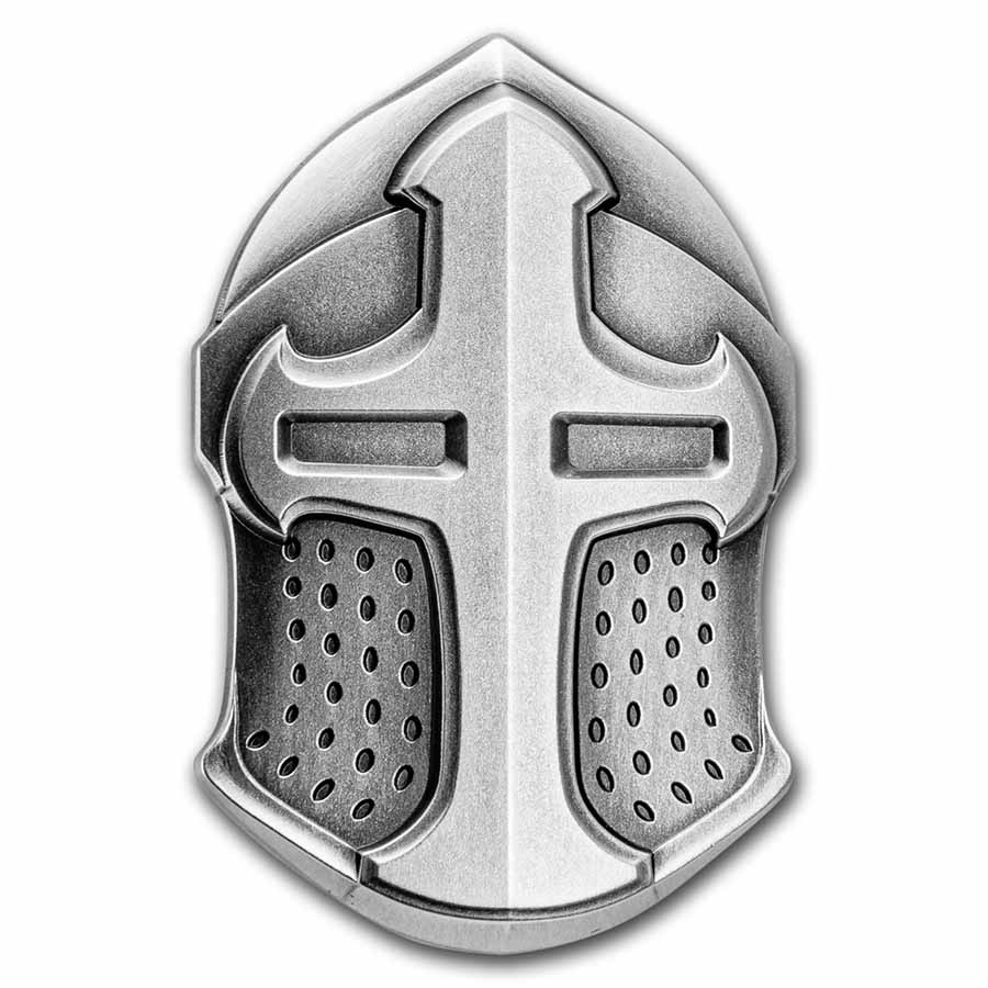 Buy 2022 FJ 2 oz Silver Crusaders Knight Helmet Coin | APMEX