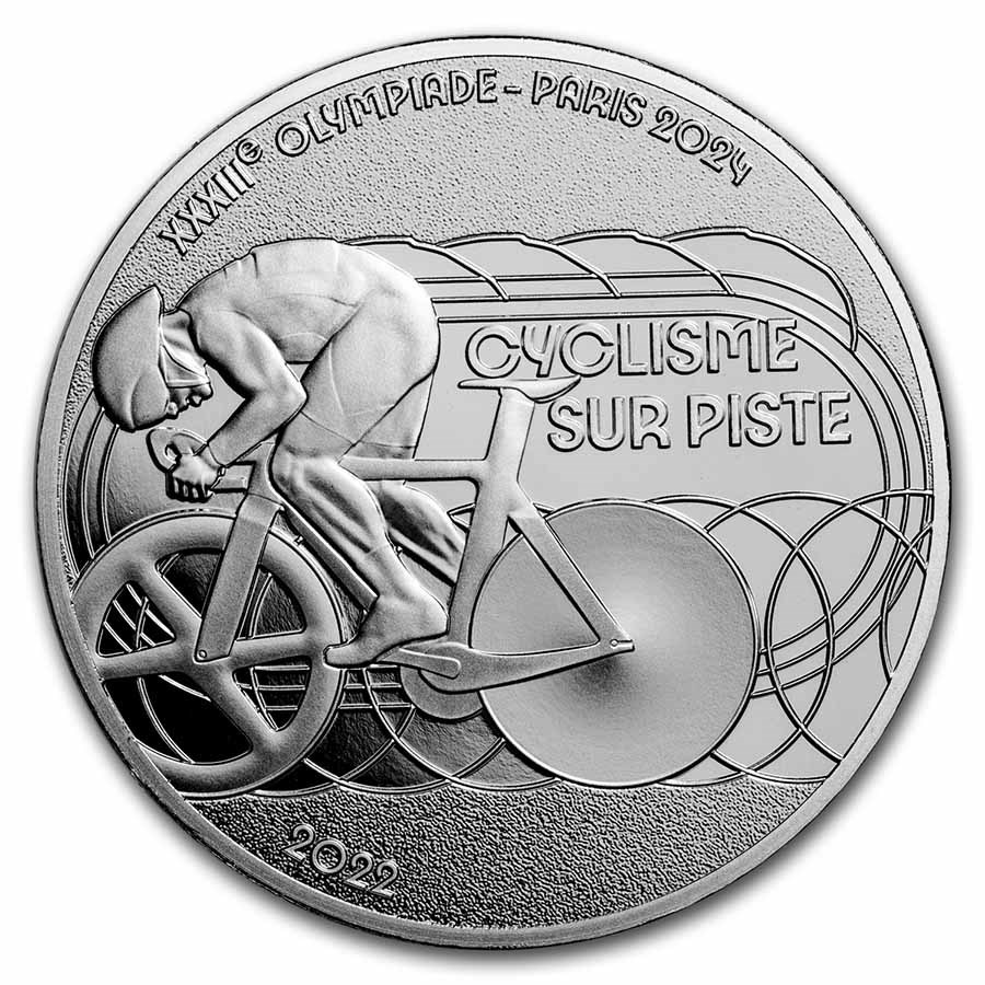 2022 France €10 Silver Paris 2024 Olympics: Track Cycling