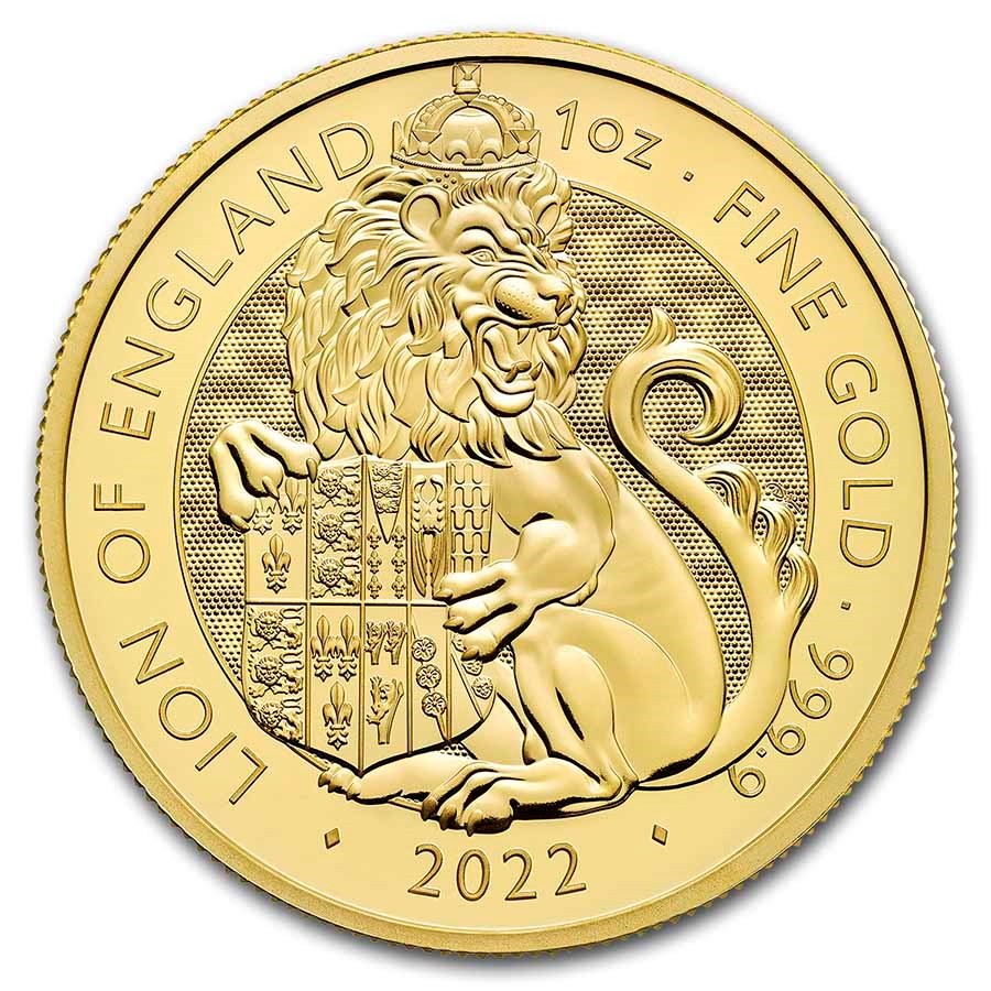 2022 GB 1 oz Gold The Royal Tudor Beasts The Lion of England