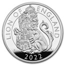 2022 GB 2 oz Ag Royal Tudor Beasts Lion of England Prf (Box/COA)