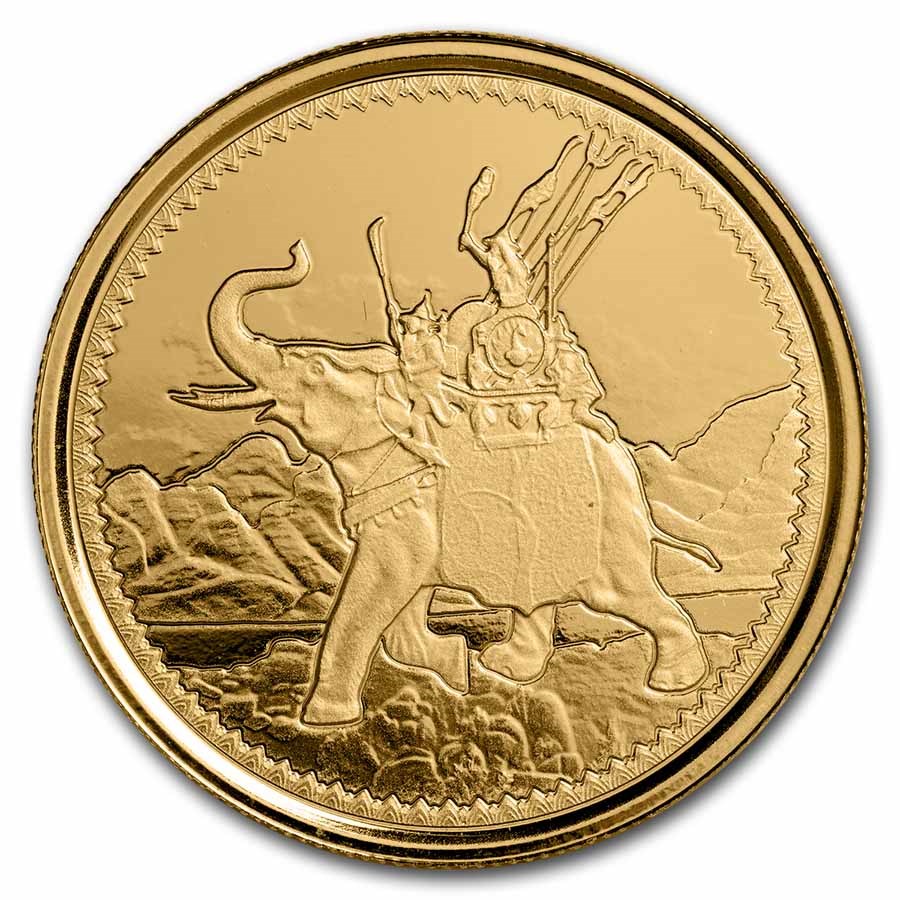 2022 Gibraltar 1 oz Gold War Elephant BU