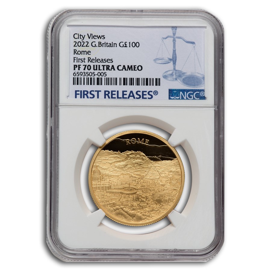 2022 Great Britain 1 oz Gold City Views Rome PF-70 UCAM NGC (FR)