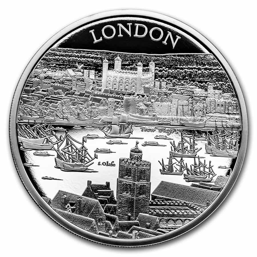 2022 Great Britain 1 oz Silver City Views London (w/Box & COA)