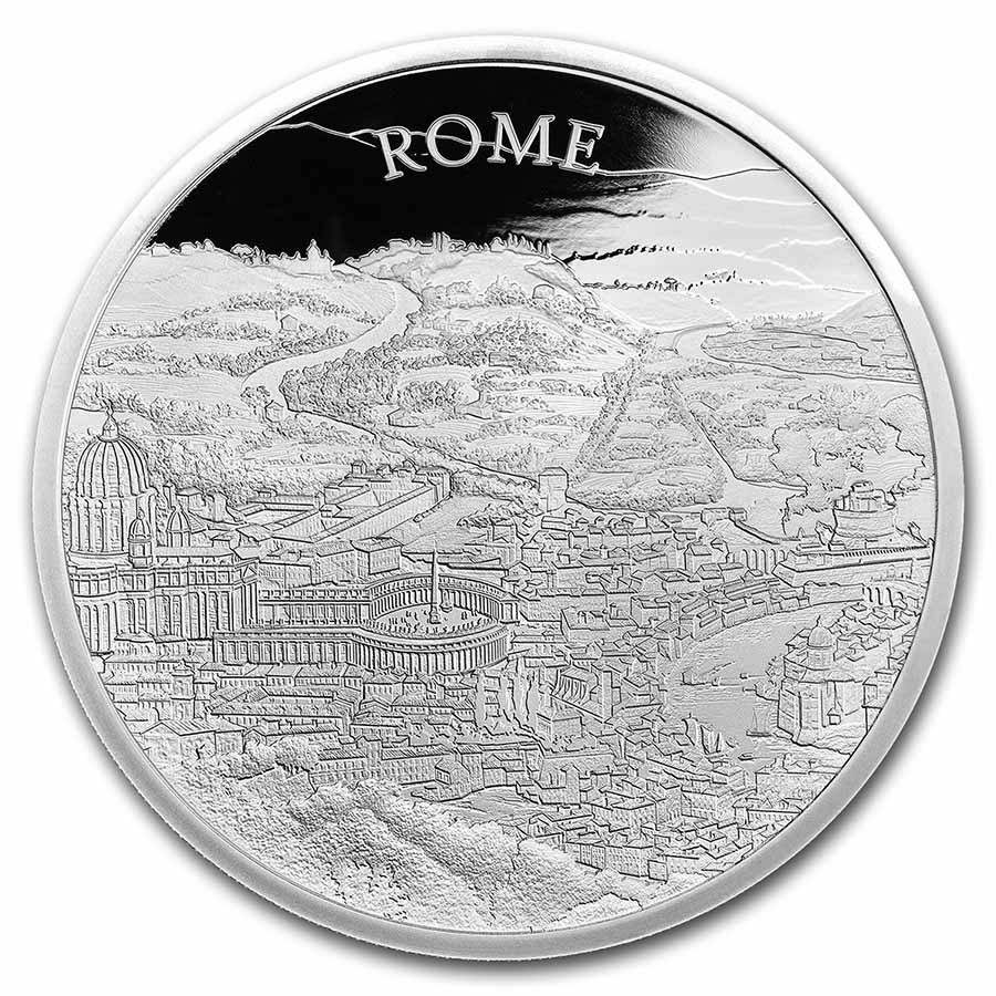 2022 Great Britain 1 oz Silver City Views Rome (w/Box & COA)