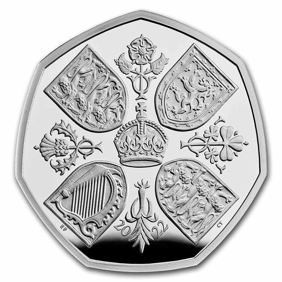 2022 Great Britain Silver 50p Her Majesty Queen Elizabeth Proof