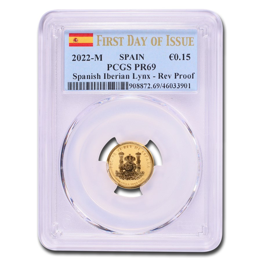 2022-M Spain 1/10 oz Gold Lynx Doubloon PR-69 PCGS (FDI)