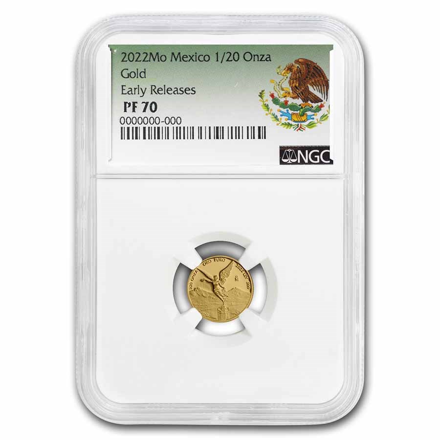 2022 Mexico 1/20 oz Pf Gold Libertad PF-70 NGC (ER, Coat of Arms)