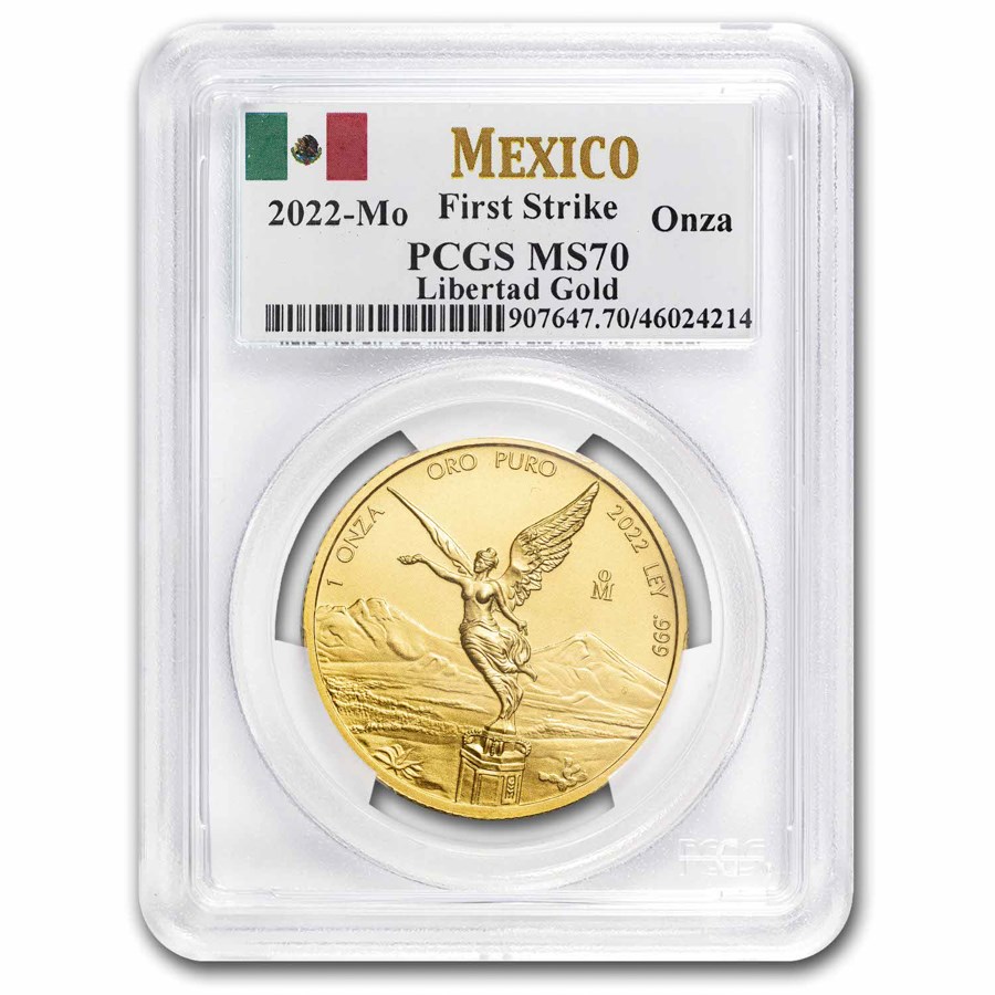 2022 Mexico 1 oz Gold Libertad MS-70 PCGS (First Strike)