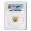 2022 Niue 1/25 oz Gold Czech Lion MS-70 PCGS