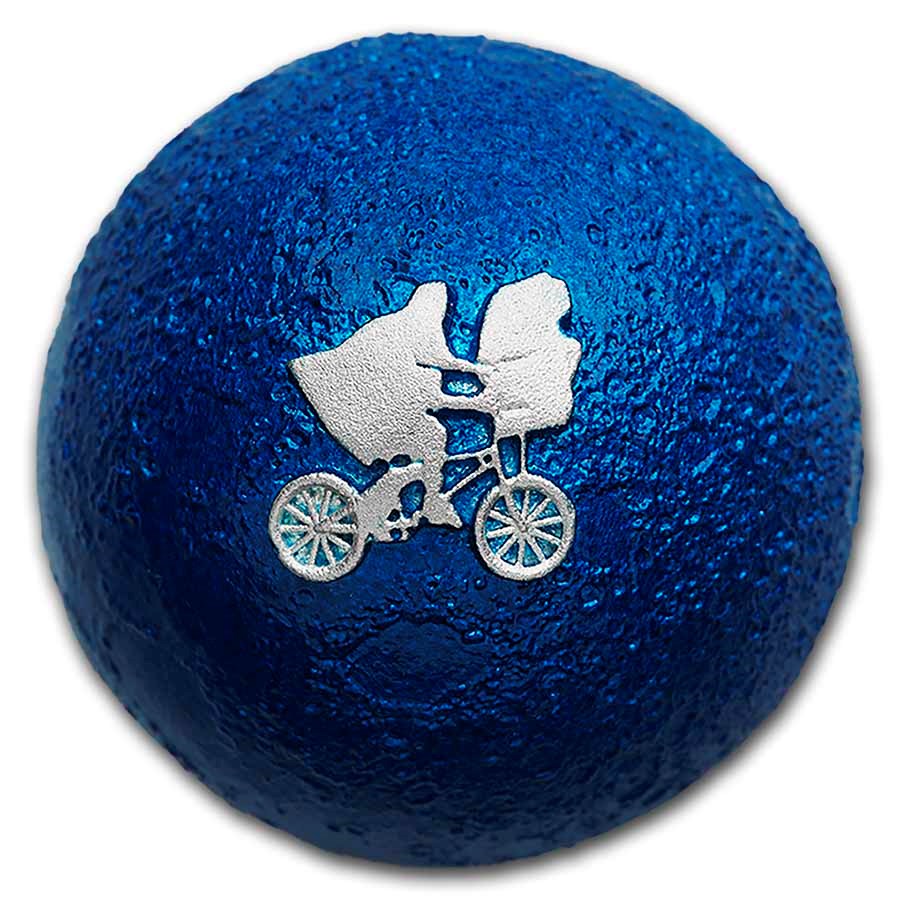 2022 Niue 1 oz Ag $2 E.T. Bicycle Over The Moon Spherical Coin