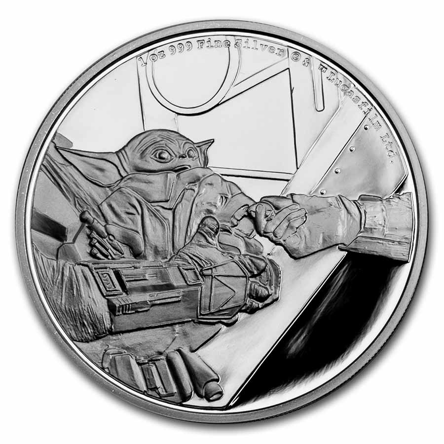 2021 the mandalorian chibi grogu 1 oz proof silver