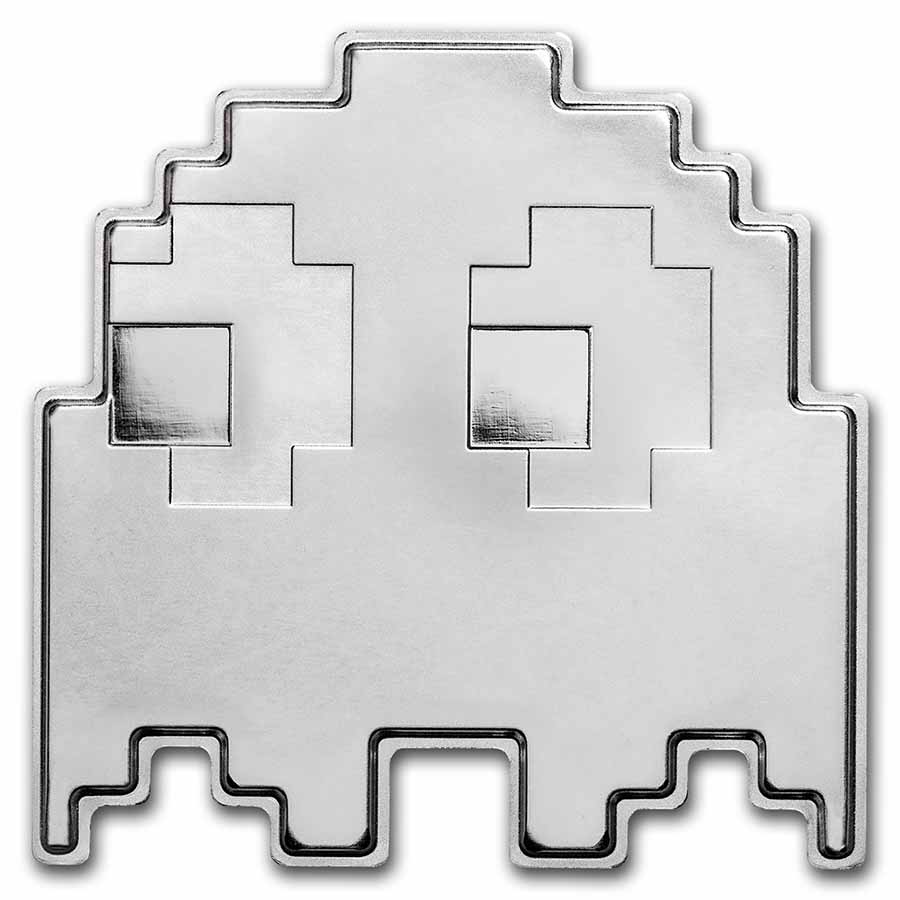 Buy 2022 1 oz Silver PAC MAN GHOST Shaped Coin APMEX