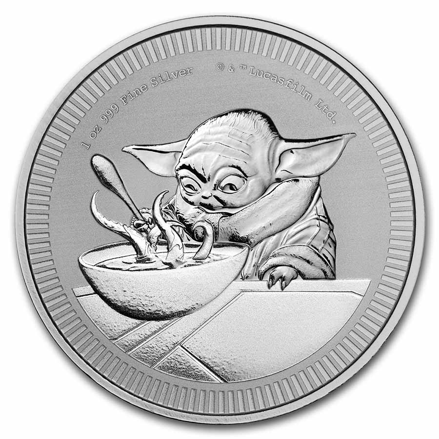 2022 Niue 1 oz Silver $2 Star Wars: Grogu 