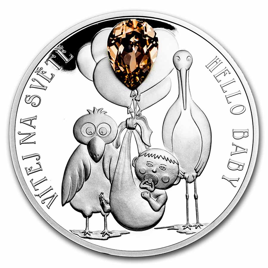 Buy 2022 Niue 1 Oz Silver Proof Crystal Coin: Hello Baby | APMEX