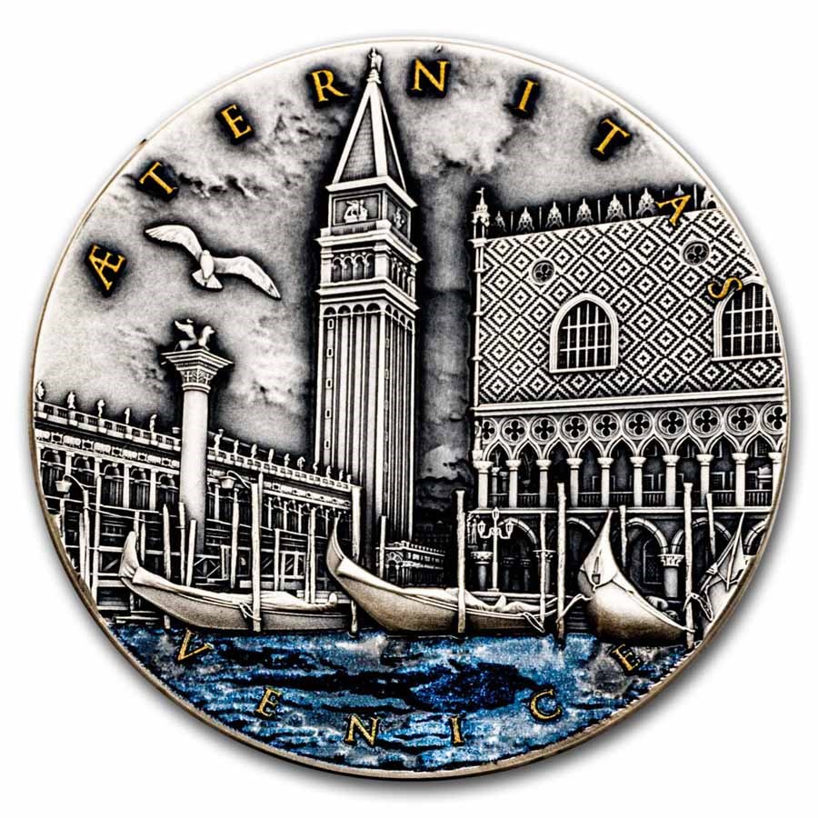 2022 Niue 2 oz Silver Antique Aeternitas: Venice