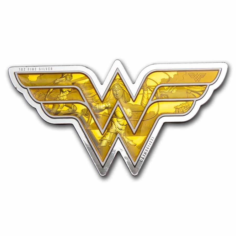 2022 PAMP 1 oz Silver Coin $1 DC WONDER WOMAN™ Logo