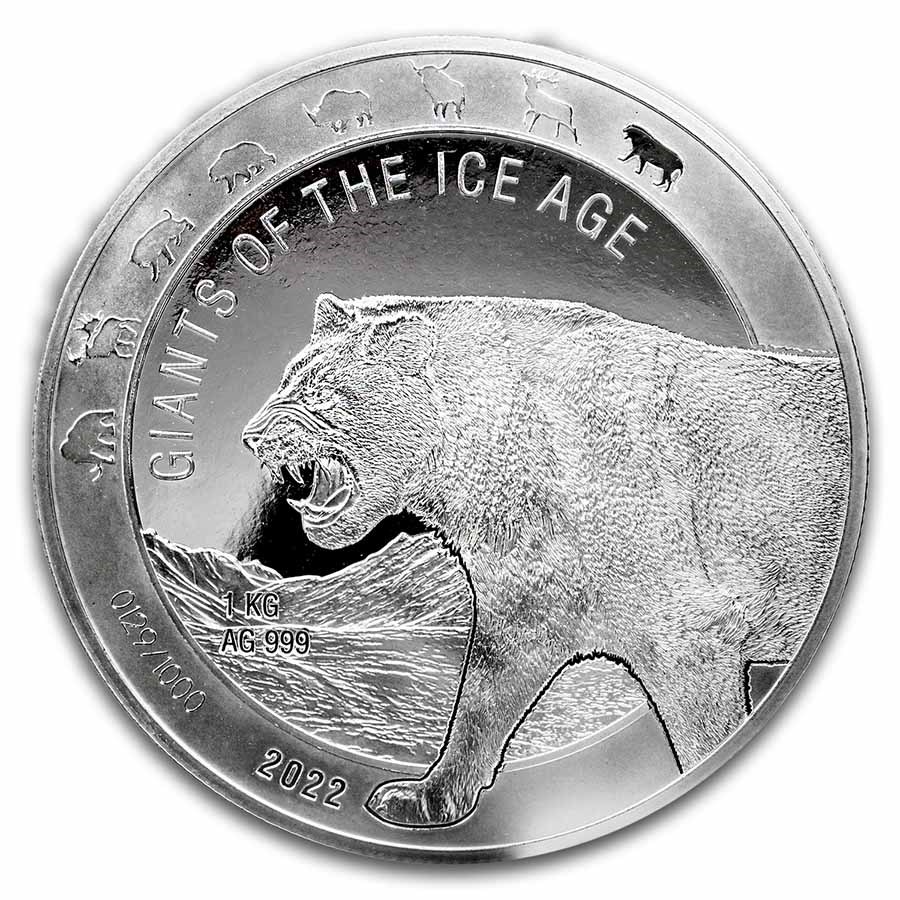 2022 Republic of Ghana 1 kilo Silver Cave Lion BU