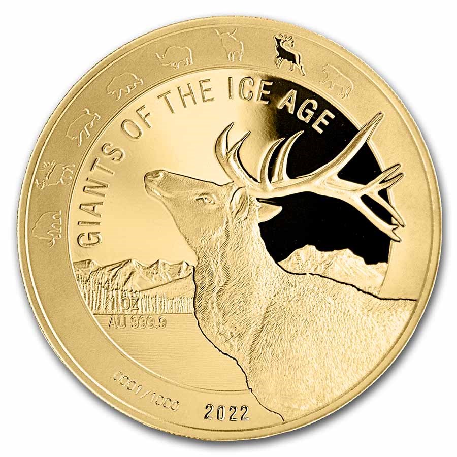 2022 Republic of Ghana 1 oz Gold Reindeer Proof