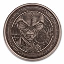 2022 Republic of Ghana 1 oz Silver Cedis Space Alien Antique