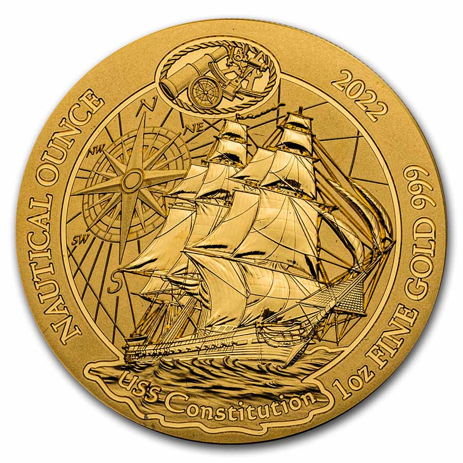 Buy 2022 Rwanda 1 oz Gold Nautical Ounce USS Constitution BU | APMEX