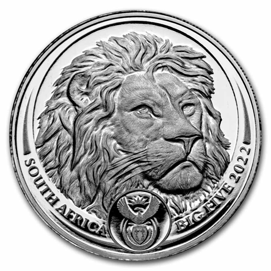2022 South Africa 1 oz Platinum Big Five Lion Proof