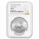 2022 South Africa 1 oz Silver Krugerrand MS-69 NGC