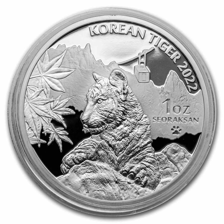 2022 South Korea 1 oz Silver Tiger Proof (w/ Box & COA)