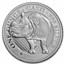 2022 St Helena 1 oz Ag £1 Cash: The Rhino (MD® Premier + PCGS FS)