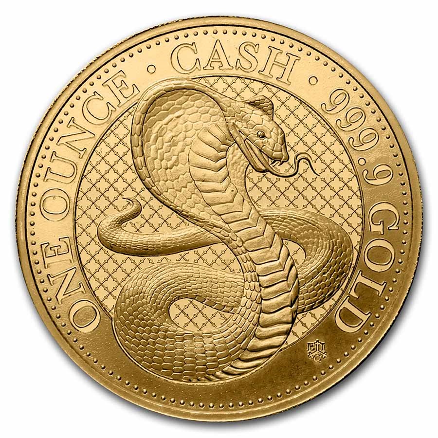 2022 St. Helena 1 oz Gold India Wildlife Cobra (w/Box & COA)