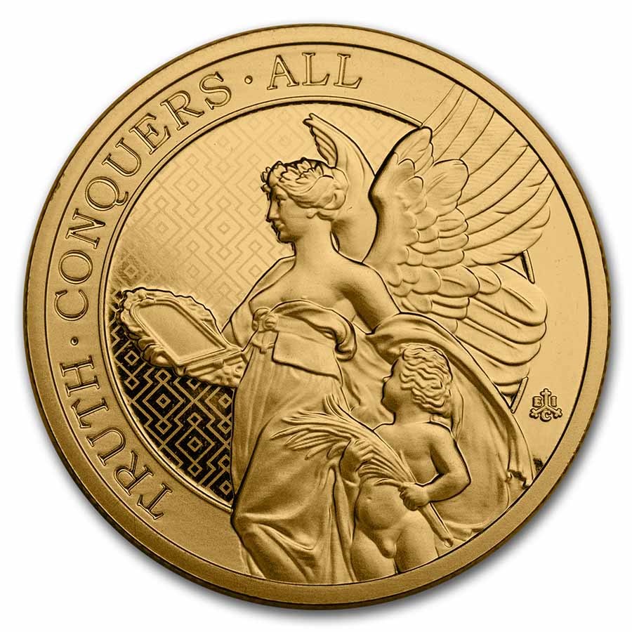 2022 St. Helena 1 oz Gold Queen's Virtue Truth BU