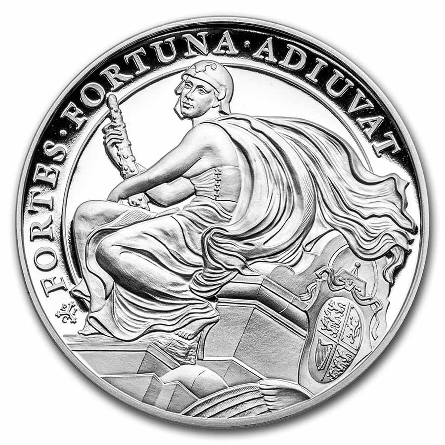 2022 St. Helena 1 oz Silver £1 Queen's Virtues Courage Proof