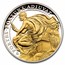 2022 St. Helena 1 oz Silver £1 Virtues Courage Prf (Gilded)