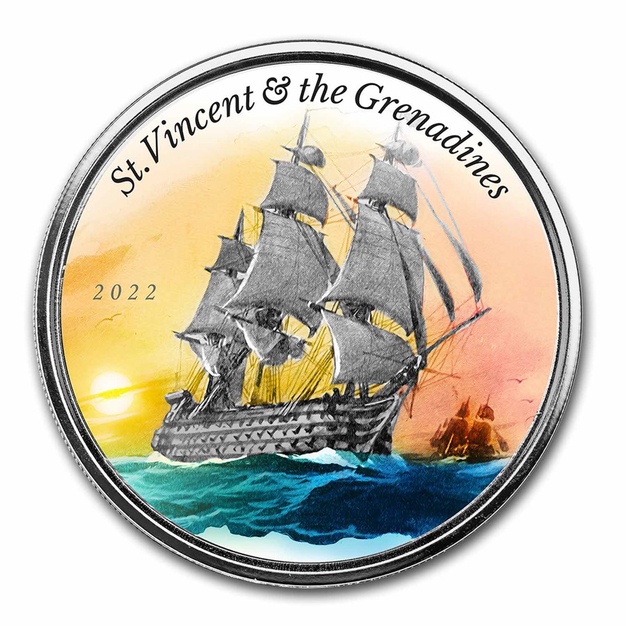 2022 St. Vincent & The Grenadines 1 oz Silver Warship (Colorized)