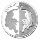 2022 Tokelau 1 oz Silver Proof Year of the Tiger Mirror Tiger