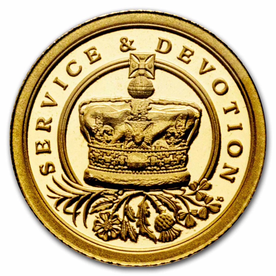 2022 Tristan Da Cunha 1/8 Gold Sovereign Queen Elizabeth II