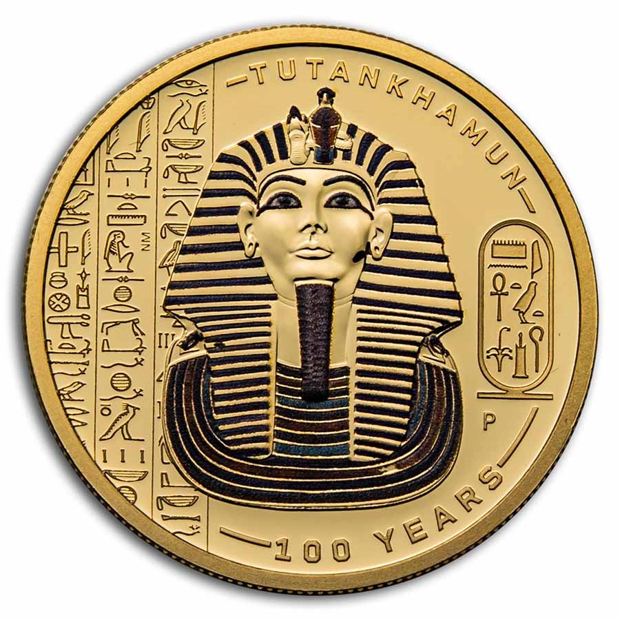 2022 Tuvalu 1 oz Gold 100th Anniv. Tutankhamun Discovery Proof